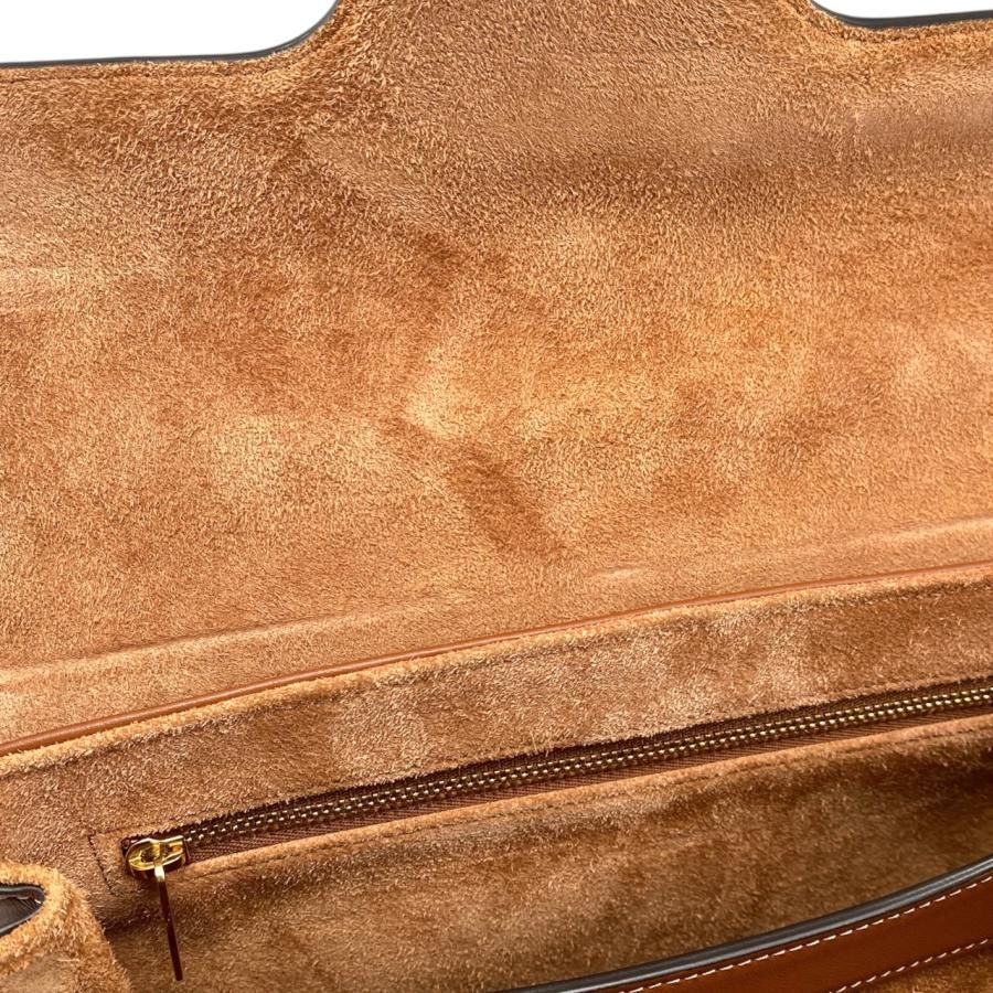 Celine Shoulder Bag Teen Soft 16 Caisse 196853 Calfskin Tan Brown Gold Hardware