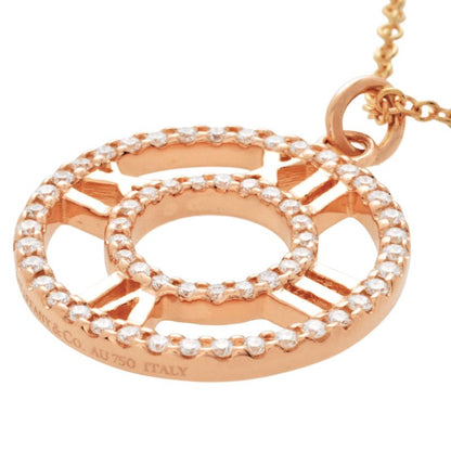 Tiffany & Co Tiffany & Co Atlas Open Circle Necklace With Diamonds 18K Pink