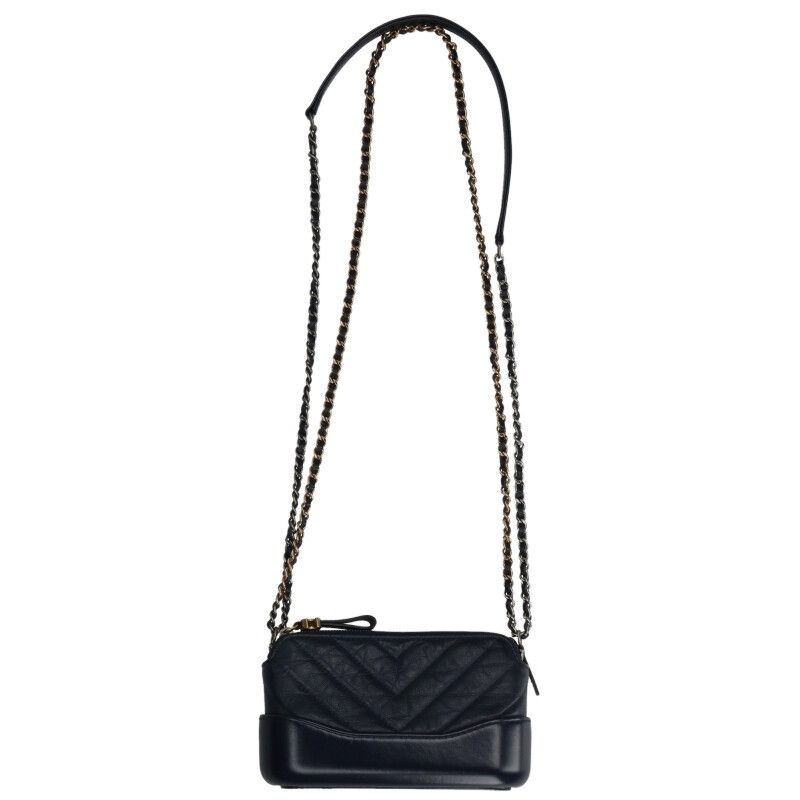 Chanel A94505 Gabrielle De Chanel Chevron Aged Calfskin Chain Wallet Shoulder