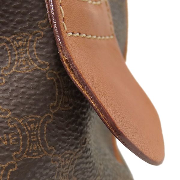 Celine Handbag Macadam Half Moon PVC Leather Brown Gold Hardware Brown Mini