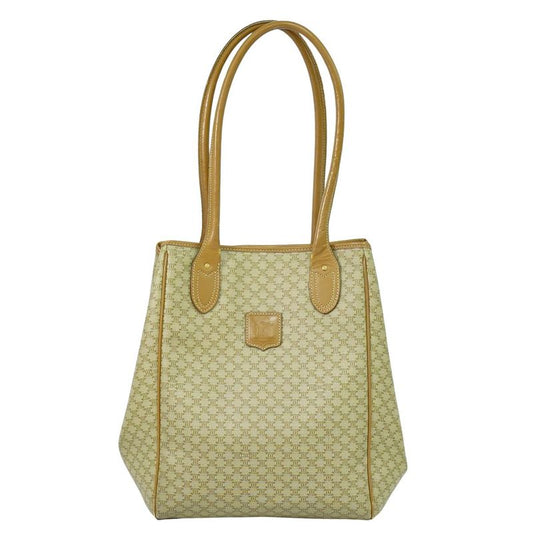 Authentic Celine Macadam Shoulder Bag Tote Bag PVC Beige Macadam Bag Pre-owned