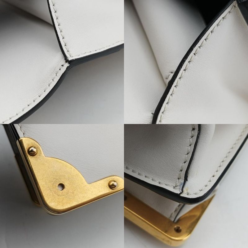 Prada Cahier Black And White Leather X Saffiano Leather 1bd04525 L