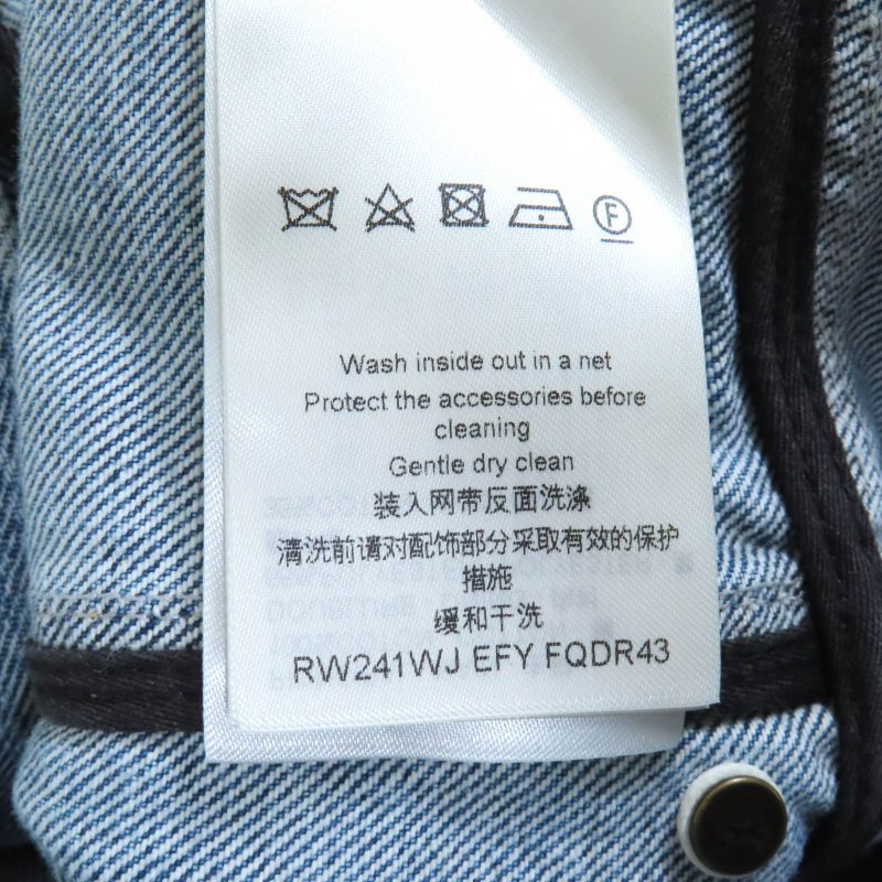 Louis Vuitton 24SS Rw241wj 100% Cotton Velvet Accent Denim Dress Indigo 38 Made