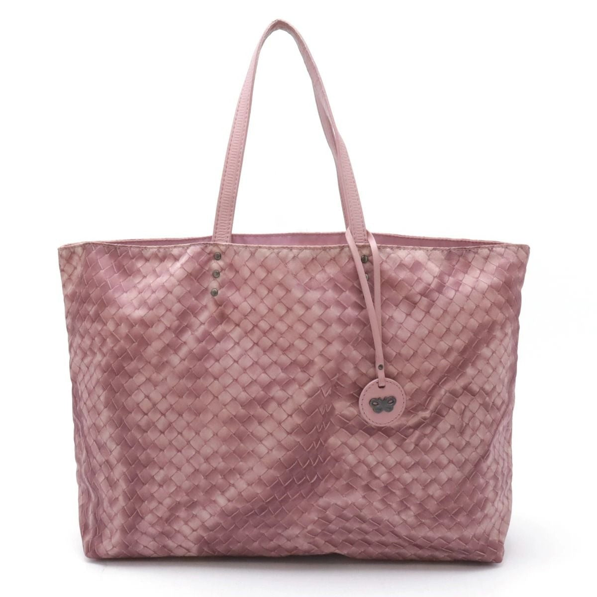 Bottega Veneta Intrecciolusion Nylon Medium Tote Bag Shoulder Pink