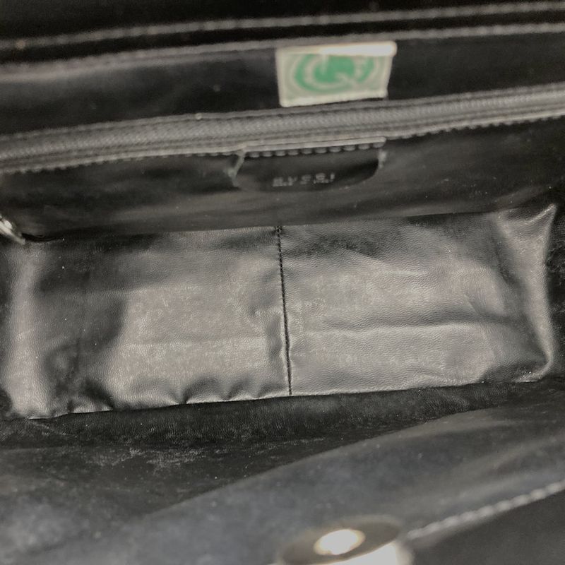 Gucci Old Gucci 000 1013 Interlocking G Shoulder Bag Handbag Black Patent