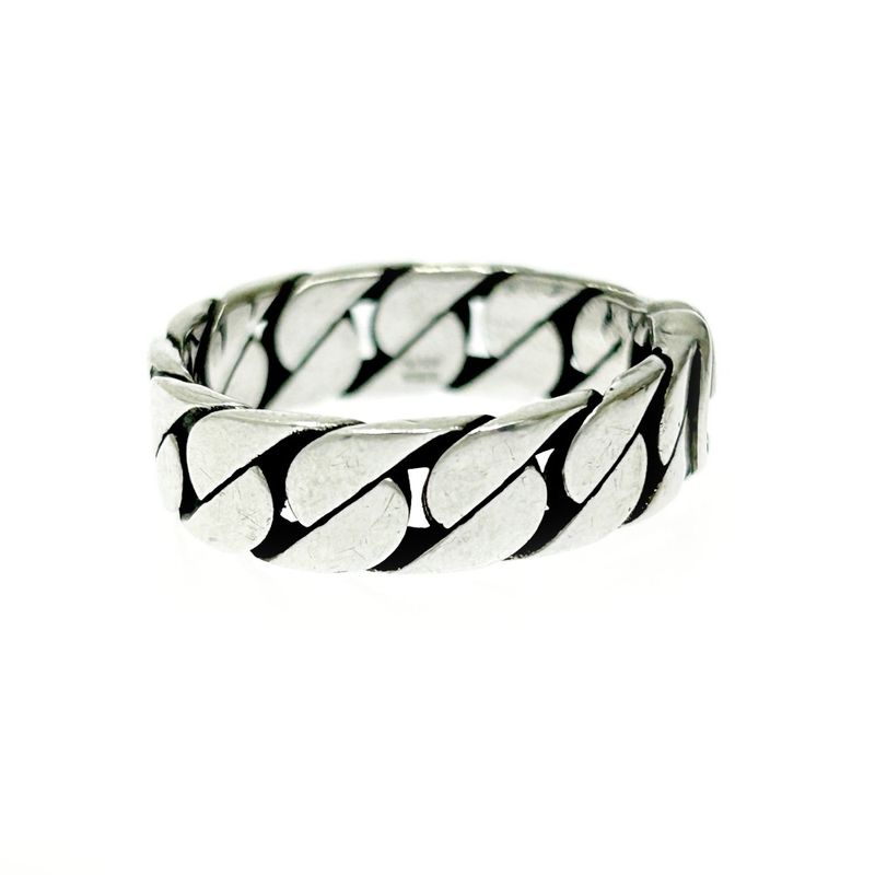 Gucci Silver Interlocking G Chain Ring 5.0g 925 Engraved 399846 Ring