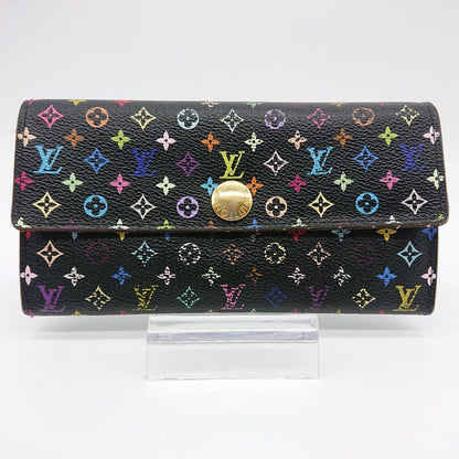 Louis Vuitton Multicolor Sarah Long Wallet Monogram Black