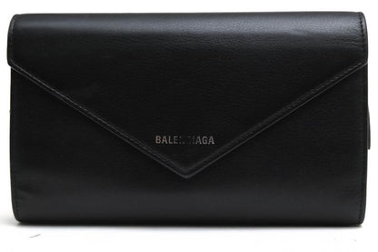 Balenciaga Long Wallet Men Leather Genuine Leather Black 371661 Papier Za Money