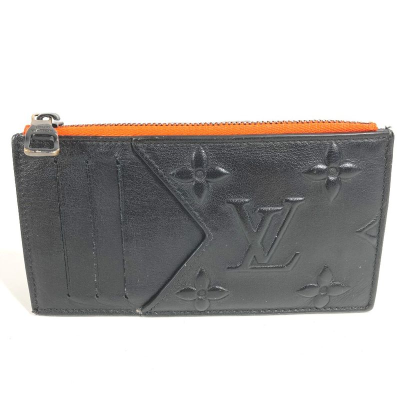 Louis Vuitton Coin Case Coin Card Holder M80827 Leather Black