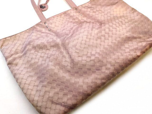 Bottega Veneta - Intreccio Print Nylon Fabric Tote Bag Leather Pink Purple