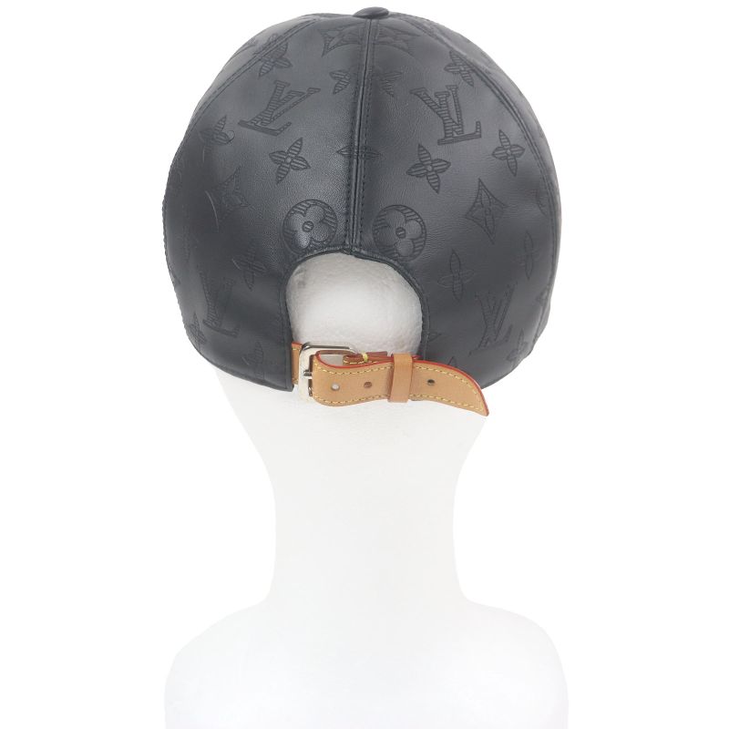 Louis Vuitton 2021 M76985 Cap Monogram Shadow Cowhide All Leather Baseball Cap