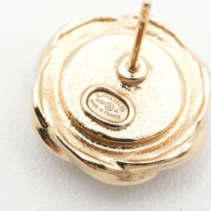 Chanel Earrings Earring Gold Black Coco Mark