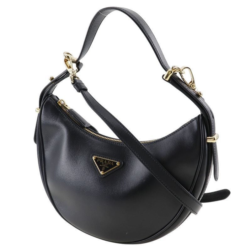 Prada ARCE 2WAY Shoulder 1bc194 Calf Black NERO Women's Shoulder Bag