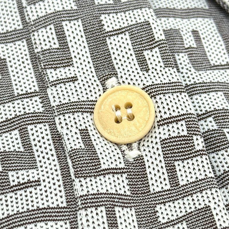 Fendi Polo Shirt Zucca Pattern Polyamide Beige
