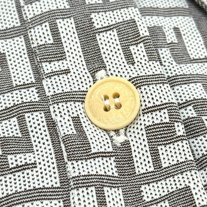 Fendi Polo Shirt Zucca Pattern Polyamide Beige