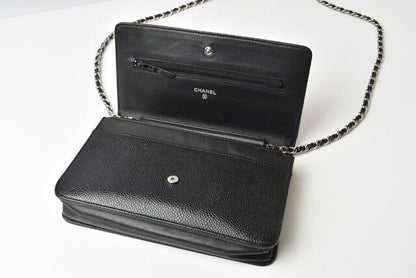 Chanel Chain Wallet Shoulder Bag Long Wallet Clutch Chanel Caviar Skin CC Mark