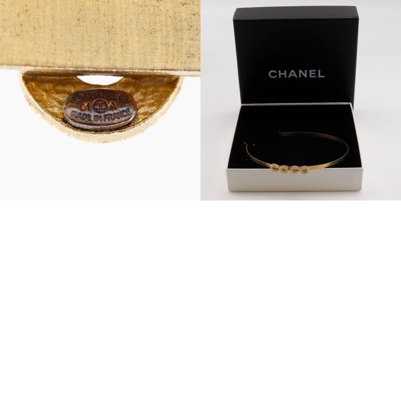 Chanel COCO Catsuit 01A Gold Plated And Faux Pearl Women's Other Accessories