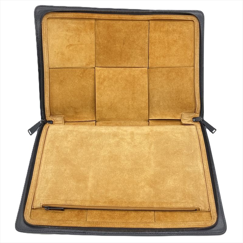 Bottega Veneta Maxi Intrecciato Arco Document Case Briefcase Calf Black Men's