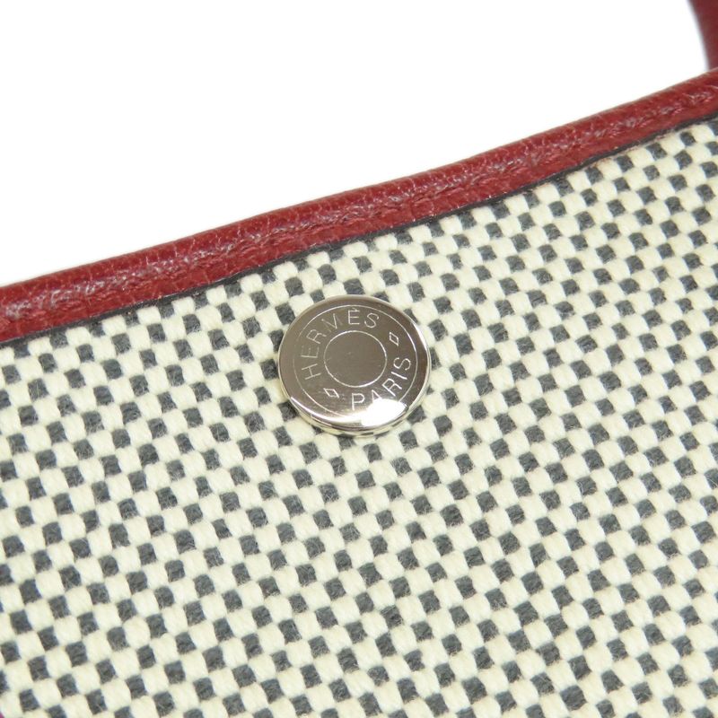 Hermes Garden Party TPM Silver Hardware Tote Bag Canvas Women