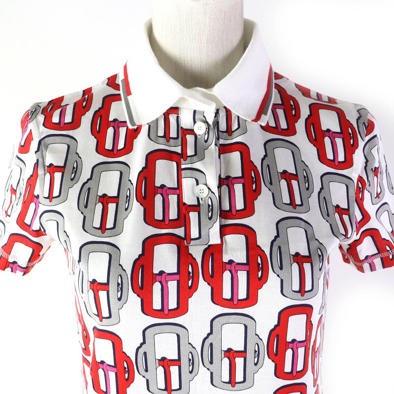 Hermes Bouclerie Moderne Jersey Modern Buckle 100% Cotton Serie Button Short