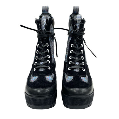 Louis Vuitton Laurie Line Monogram Boots Short Boots Shoes Leather Suede Black