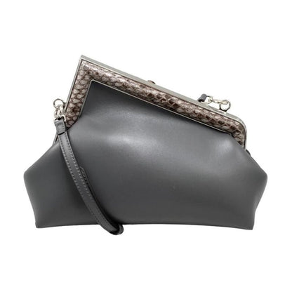 Fendi Shoulder Bag First Small Bag 8bp129 Agwr F1i00 Python Gray Silver