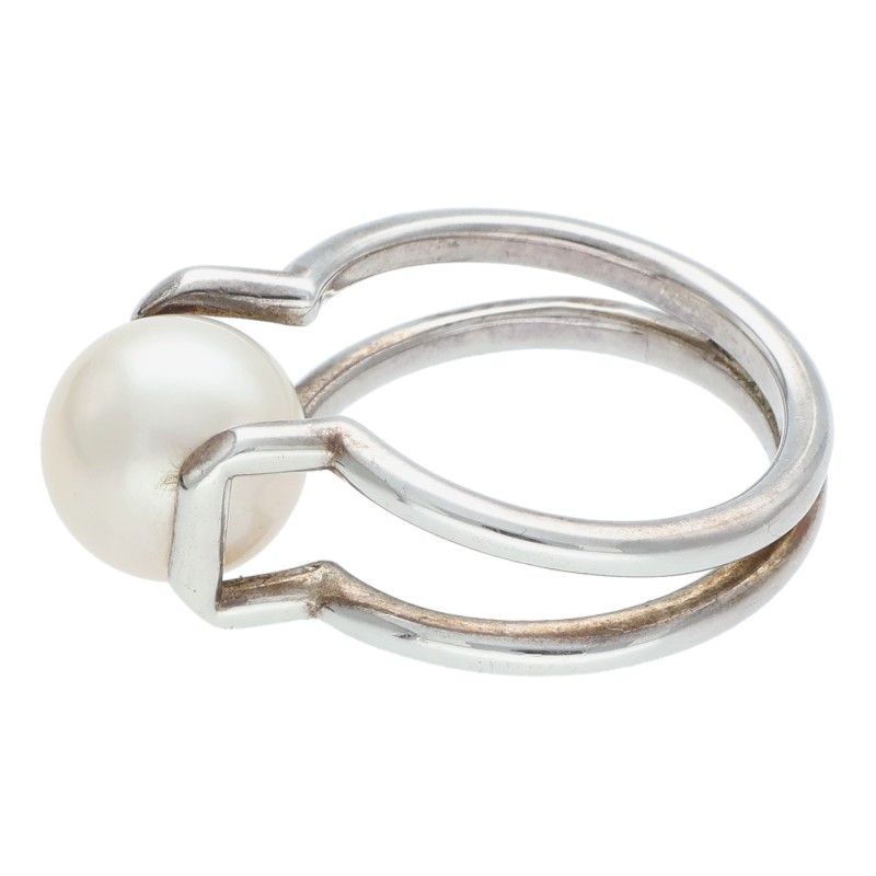 Tiffany & Co Hardwear Hardware Freshwater Pearl Silver Ring Men's #12