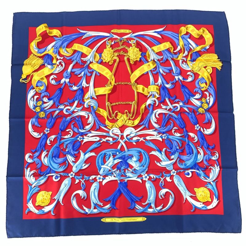 Hermes Carre 90 Lemors A LA Conetable Gag Grace Silk Scarf