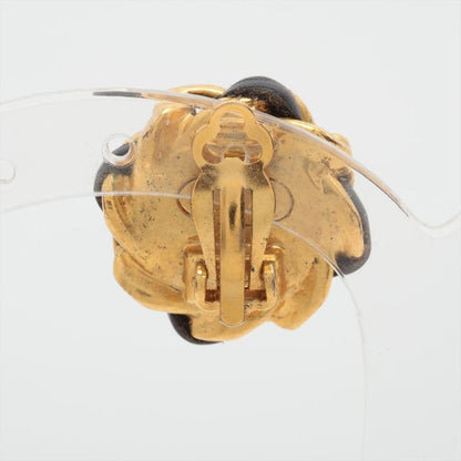 Chanel 93A Earrings (one Side Only) GP X Faux Pearl X Leather Gold Made In