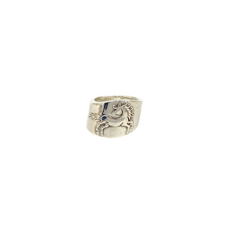 Hermes Cheval Horse Ring Silver 925 No 8 Accessory 11342