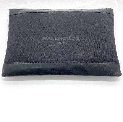 Balenciaga Clutch Bag Navy Clip M Black 373834