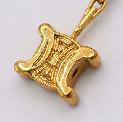 Celine Macadam Earrings Gold Color Triomphe Accessories Women H2484