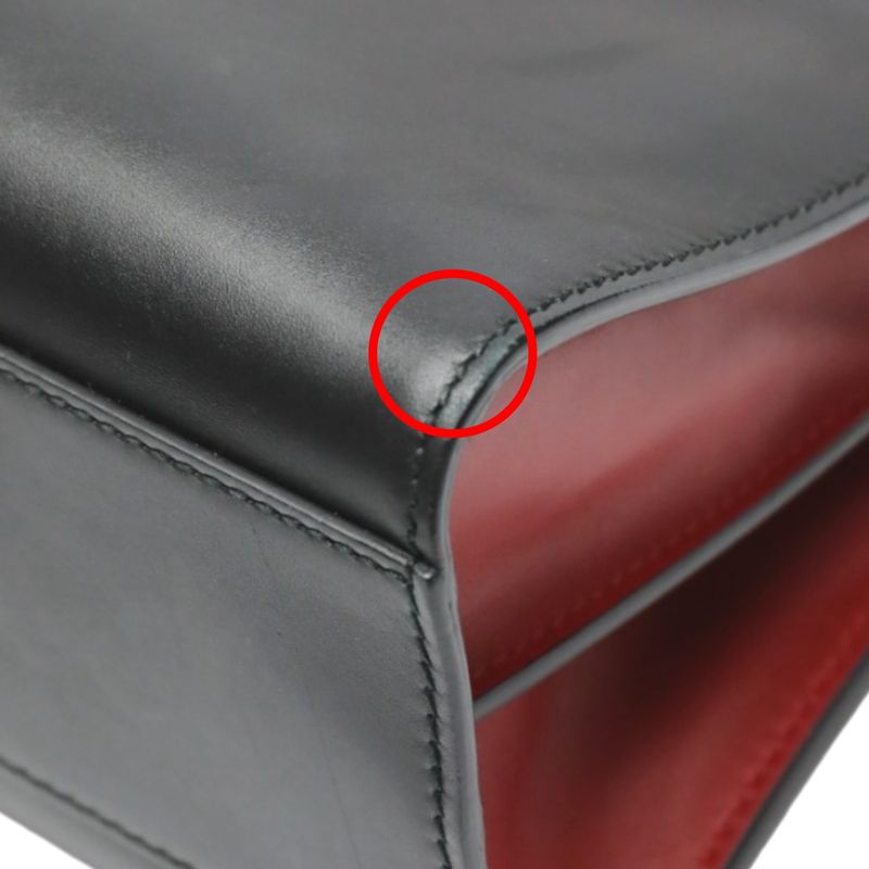 Gucci 459076 Leather Bamboo 2-way Bag Handbag Gucci Black