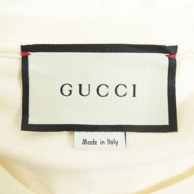 Gucci 615044 Boutique Web Line Logo Print 100% Cotton Off-white M Italy Genuine