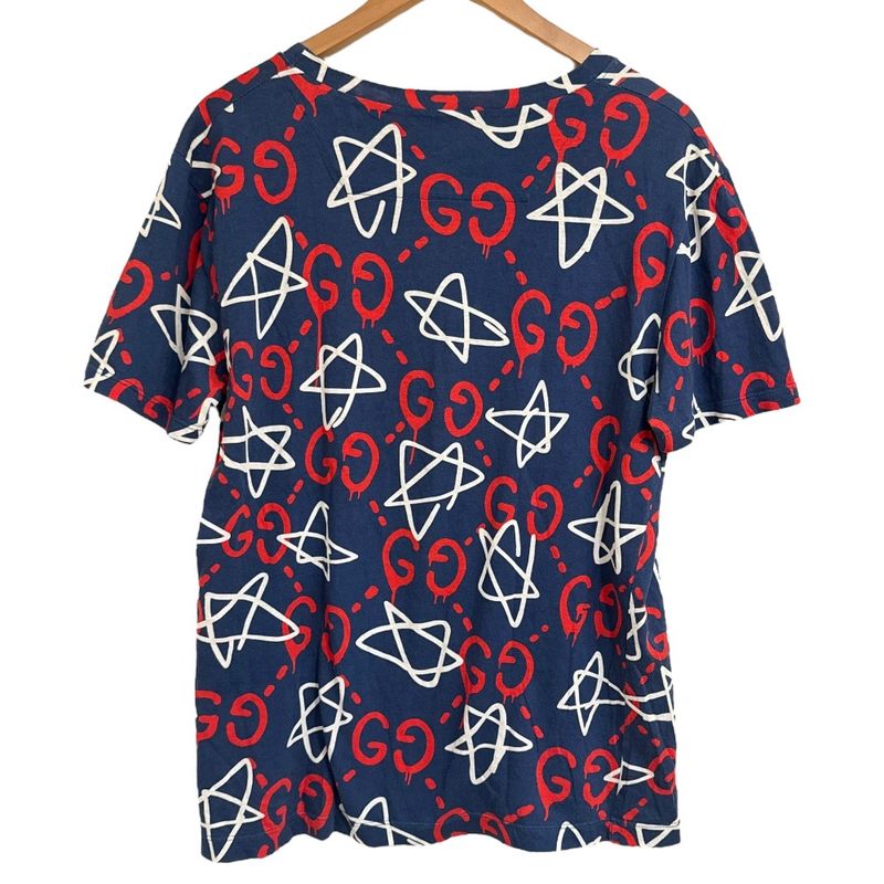 Good Gucci Michele Period All Over Pattern Short Sleeves Ghost T-Shirt Cut and