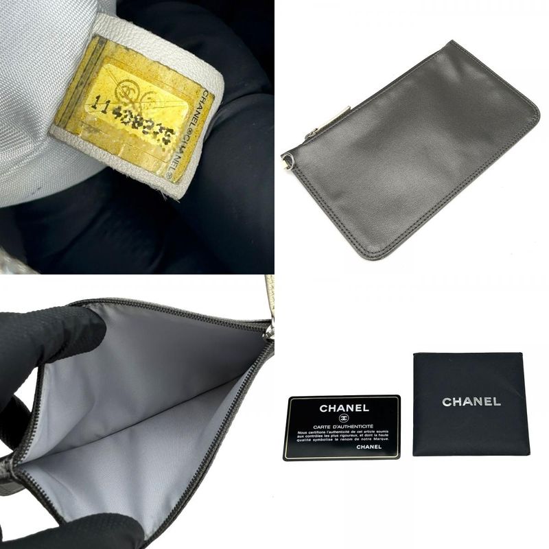 Chanel Tote Bag Paris Biarritz GM Coated Canvas Silver Ivory Silver Hardware