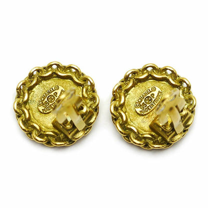 Chanel Coco Earrings Clip Type Plated (GP) 95P With Box