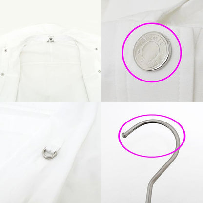 Hermes Shirt Cru De Sel White 36 Size Cotton Long Sleeve Women's