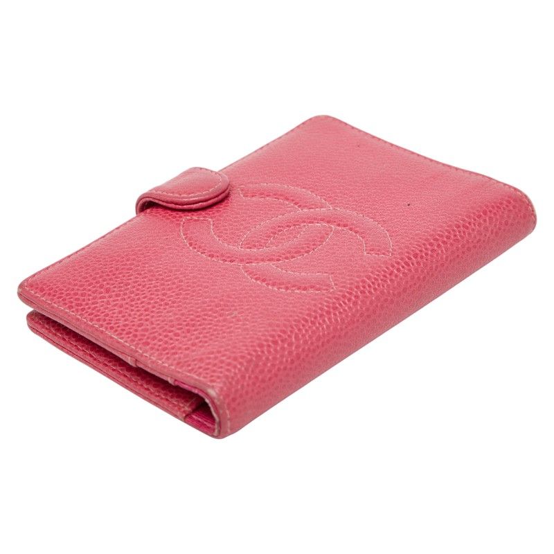 Chanel Coco Mark Notebook Cabas - 5 Hole Pink Caviar Skin Ladies Chanel