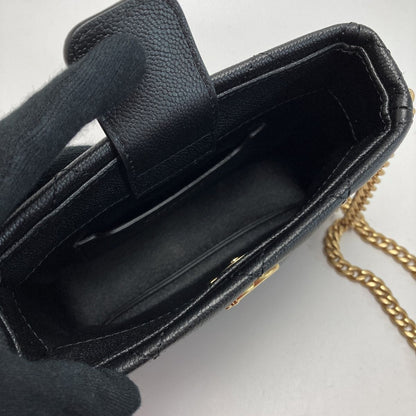 Chanel Cocomark Matelasse Chain Shoulder Bag As3830 Black Caviar Skin Heart