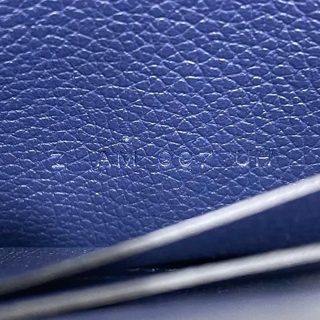 Hermes Wallet Luli Slim Wallet Navy Silver Hardware Excellent Condition Leather