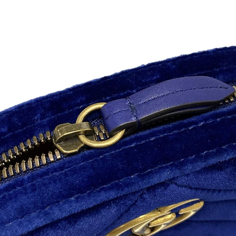 Gucci GG Marmont Waist Pouch 476434 Blue Leather