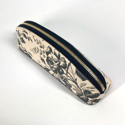Gucci Pen Case Herbarium Logo 662130 Leather Black