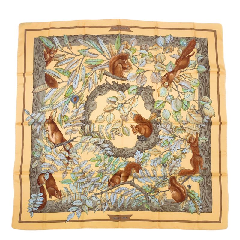 Hermes Carre 90 Silk Scarf Casse Noisette Nutcracker