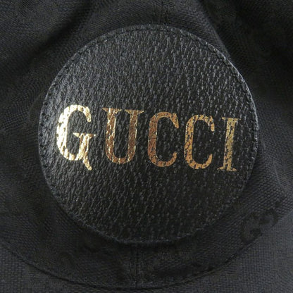 Gucci 576253 GG Canvas Logo Patch Baseball Cap Hat Black M/58cm (22.83in) Made