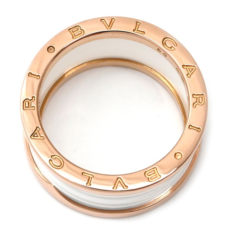 Bvlgari Bvlgari Ring B-Zero1 4 Band Ring 18k Pink Gold Ceramic Pink Gold X