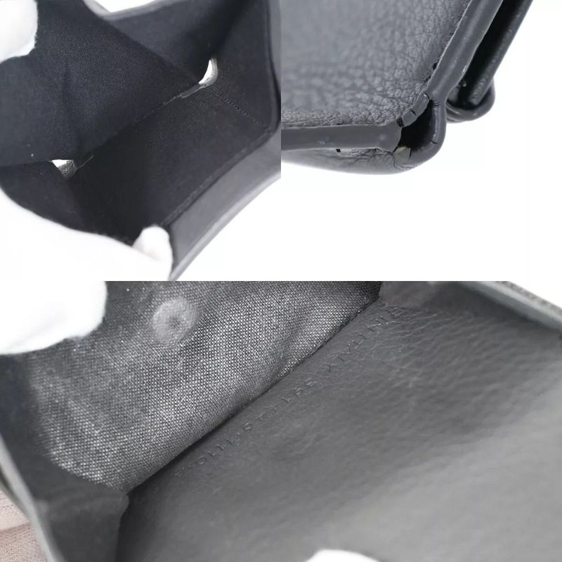 Balenciaga Wallet Trifold Wallet Mini Wallet Gray Leather 67bs134