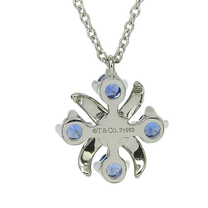 Tiffany & Co Jean Schlumberger Sapphire Necklace Pt950 Platinum Sapphire 40.5cm
