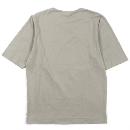 Hermes 22SS Cotton Cashmere Crew Neck Bicolor Short Sleeve Thermal Knit Ivory