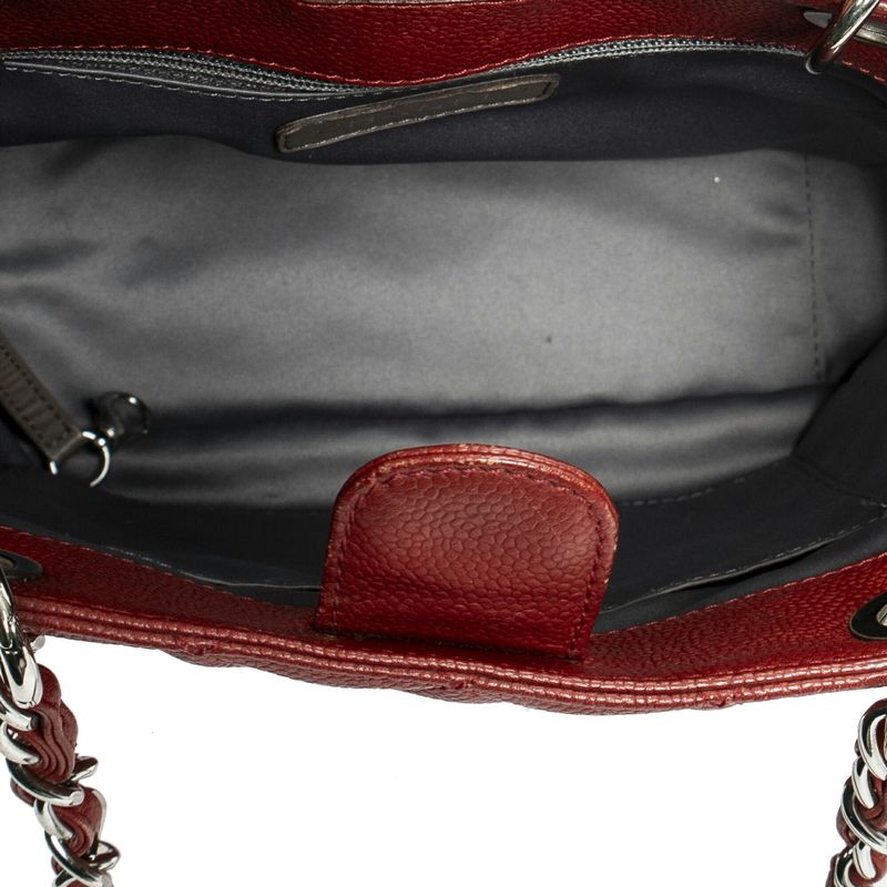 Chanel Petite Shopping Tote Red Matelasse Caviar Leather A